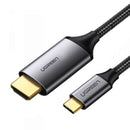 Câble vidéo Ugreen « MM142 » USB Type-C (T) vers HDMI (T), résolution maximale 4K UHD (3840 x 2160) à 60 Hz, 1,5 m, tressé, noir « 50570 » (marquage vert : 0,8 lei) - 6957303855704