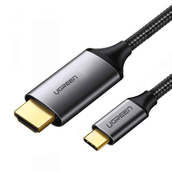 Câble vidéo Ugreen « MM142 » USB Type-C (T) vers HDMI (T), résolution maximale 4K UHD (3840 x 2160) à 60 Hz, 1,5 m, tressé, noir « 50570 » (marquage vert : 0,8 lei) - 6957303855704