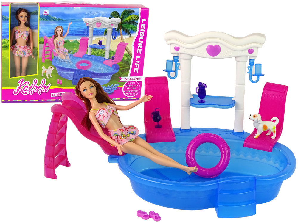 Accessoires pour poupée bébé Toboggan de piscine