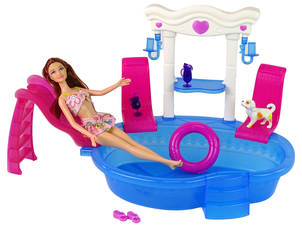 Accessoires pour poupée bébé Toboggan de piscine