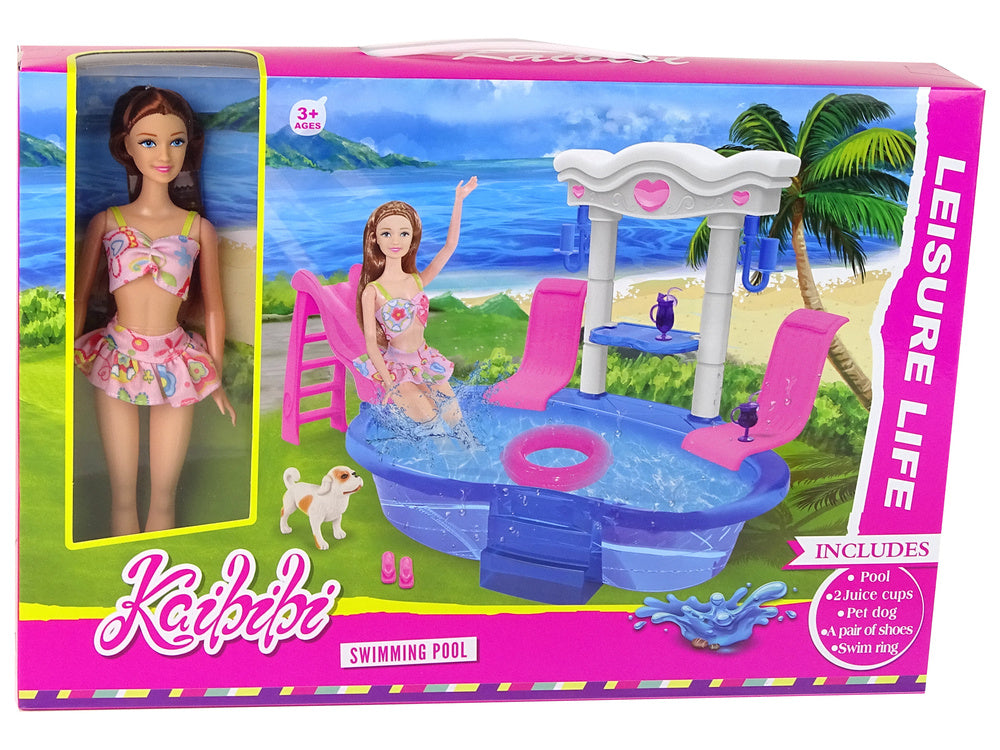 Accessoires pour poupée bébé Toboggan de piscine