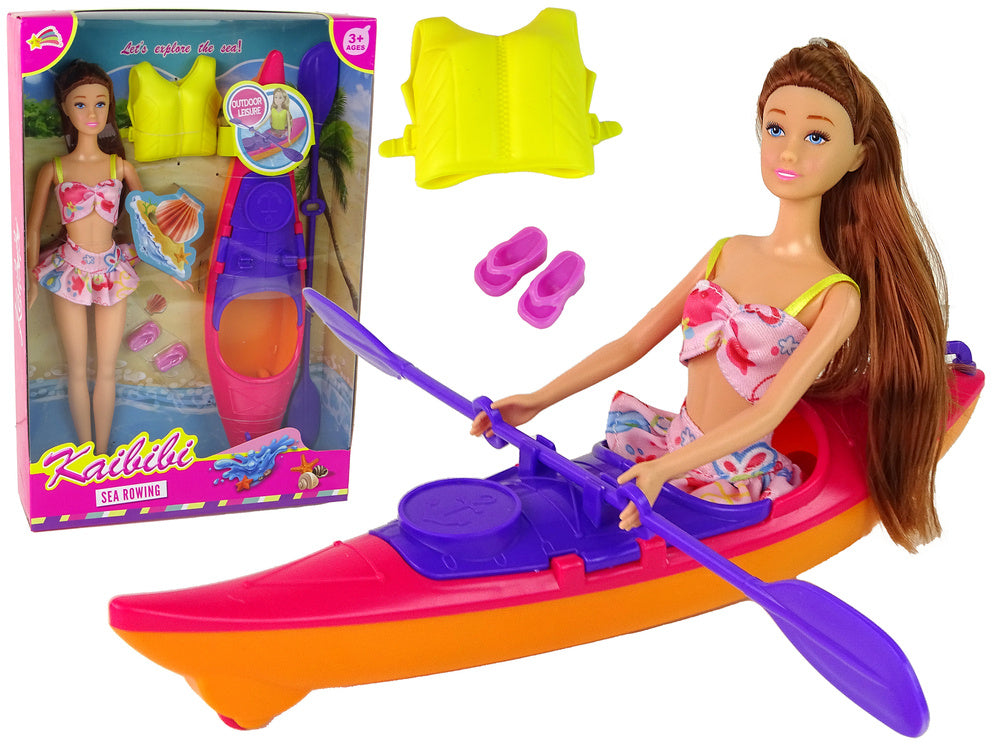 Ensemble d'accessoires pour poupée Kayak rose