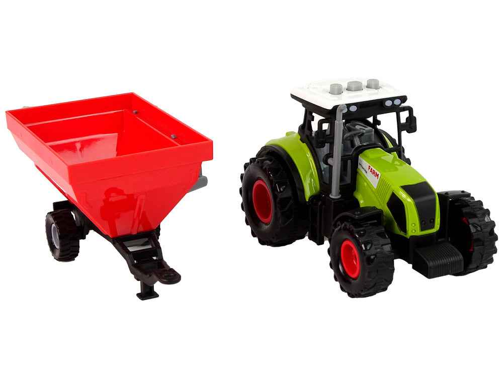 Tracteur agricole remorque à grains détachable son vert