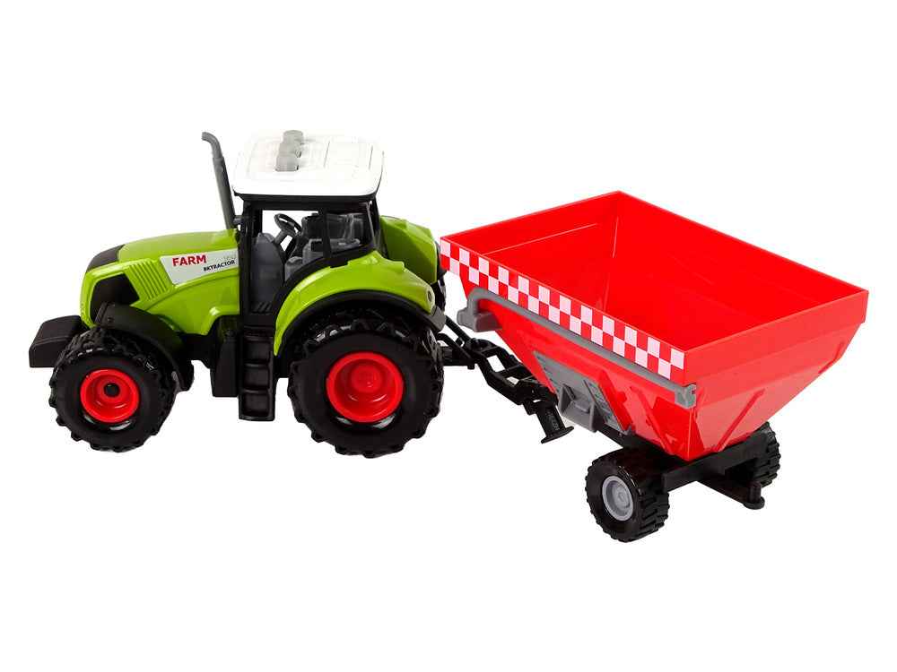 Tracteur agricole remorque à grains détachable son vert