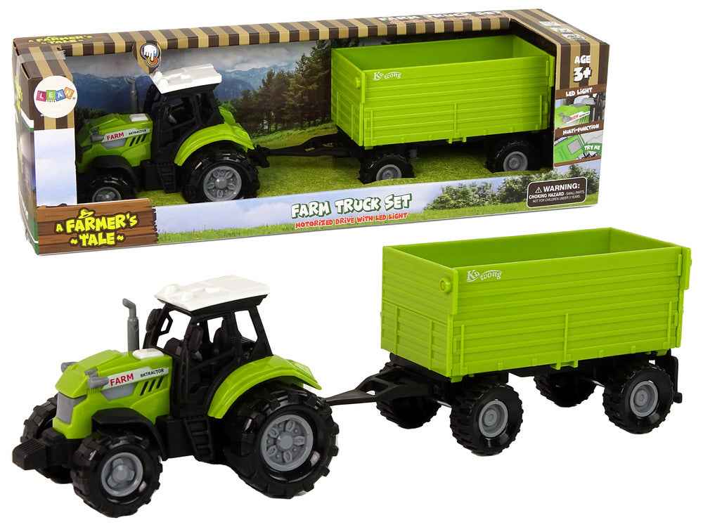 Tracteur agricole avec feux de remorque qui sonnent verts