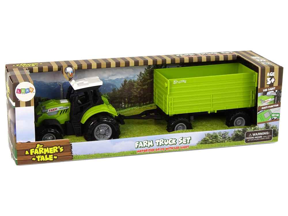 Tracteur agricole avec feux de remorque qui sonnent verts