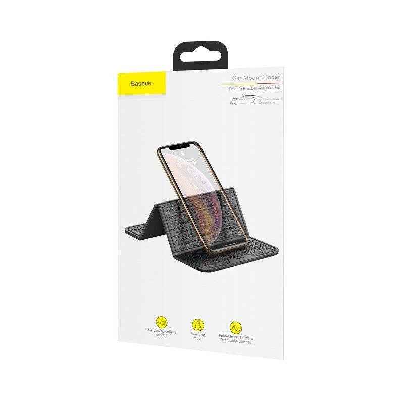 Support pliable pour outils de voiture Baseus, antidérapant, autocollant, Nanopad, noir (SUWNT-01)