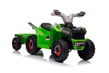 XMX630T Green Battery Quad Bike With Trailer - 0