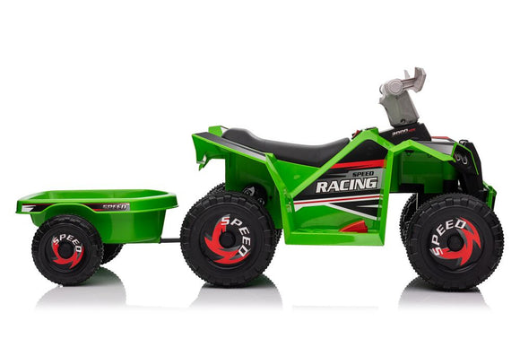 XMX630T Green Battery Quad Bike With Trailer