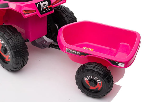 XMX630T Pink Battery Quad Bike With Trailer