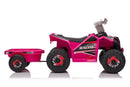 XMX630T Pink Battery Quad Bike With Trailer-10