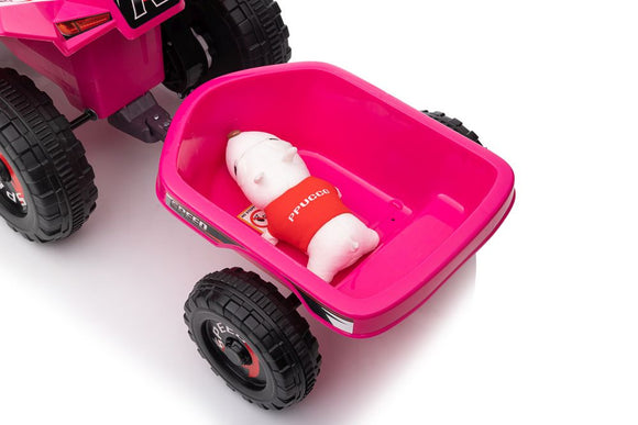 XMX630T Pink Battery Quad Bike With Trailer