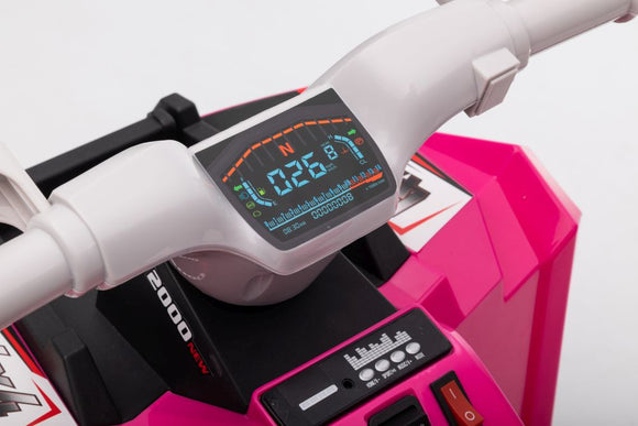 XMX630T Pink Battery Quad Bike With Trailer