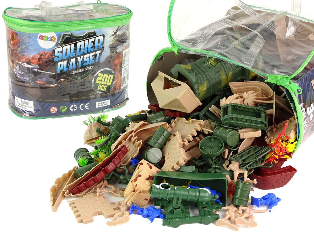 Coffret militaire Figurines militaires Armes Véhicules 200 pièces