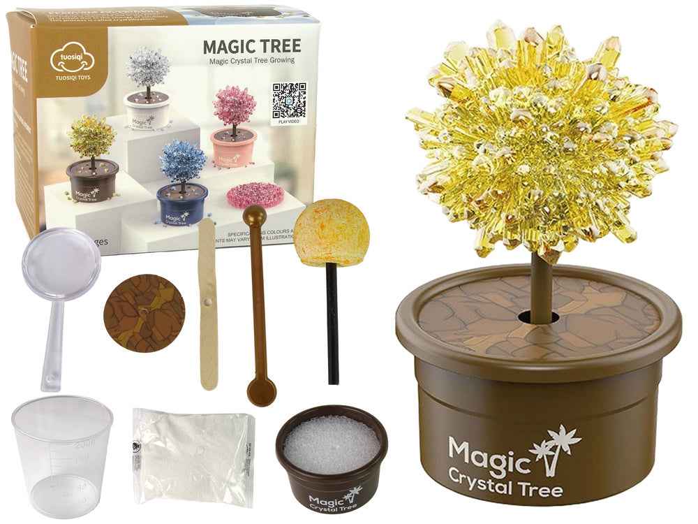 Expériences de croissance de cristaux d'or avec l'arbre magique