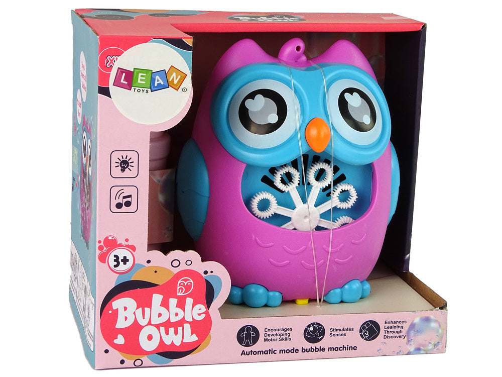 Machine à bulles de savon avec son hibou rose