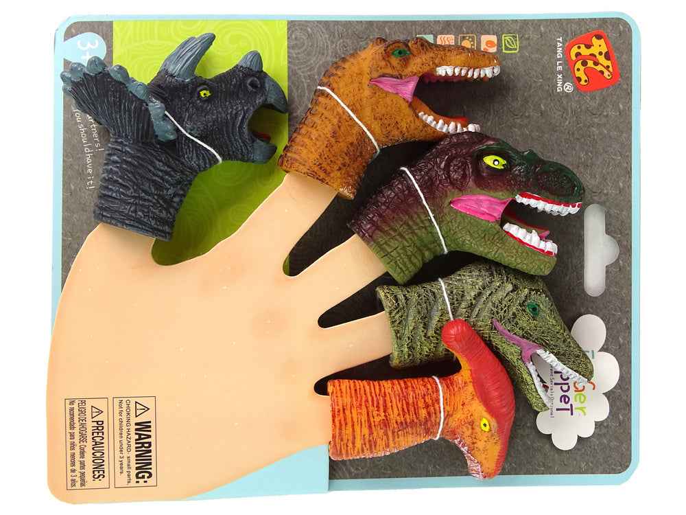 Marionnettes à doigts Dinosaures colorées 5 pièces