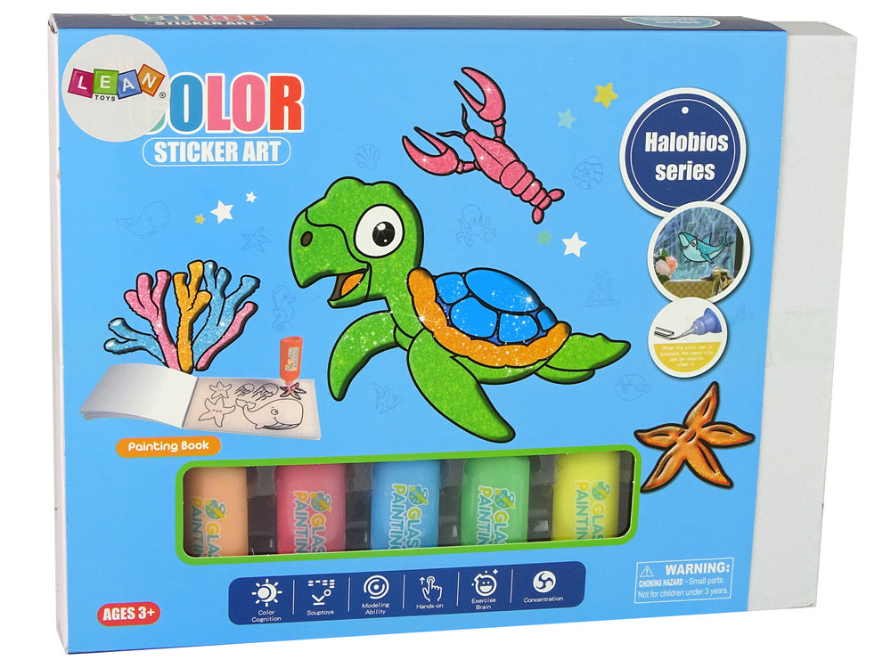 Autocollants pour meubles et fenêtres animaux marins tortues diy 8 couleurs paillettes