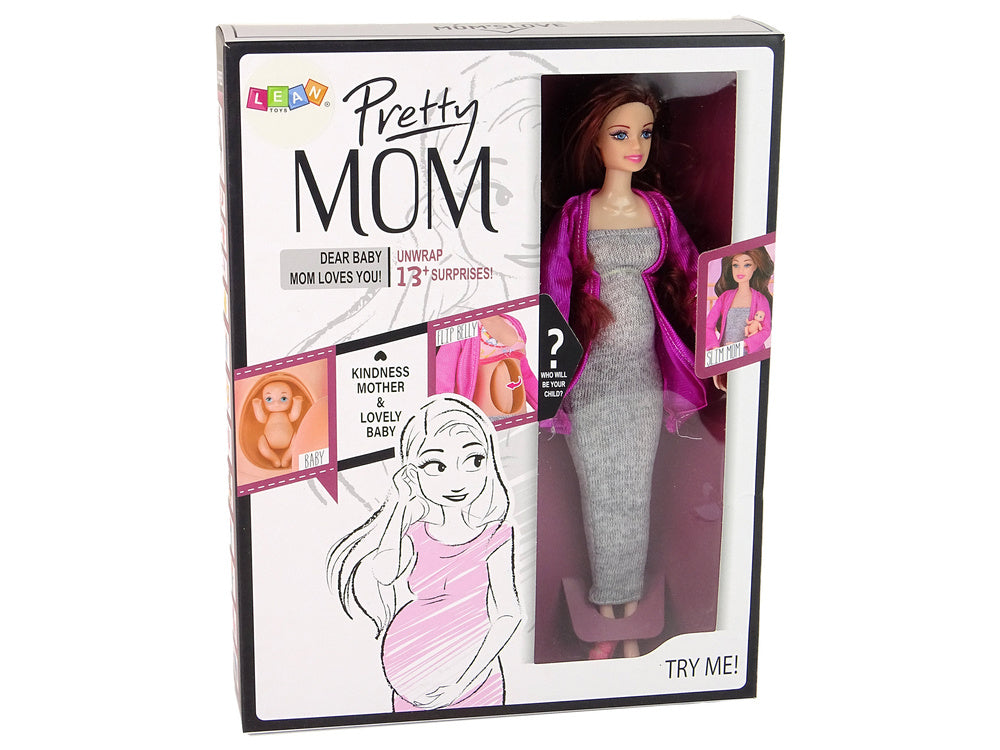 Pregnant Baby Doll Long Hair Accessories