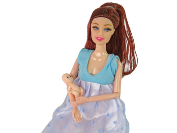 Baby Doll In Pregnant Blue Dress