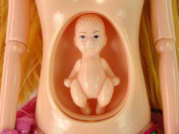 Baby Doll Pregnant Pink Dress Flowers