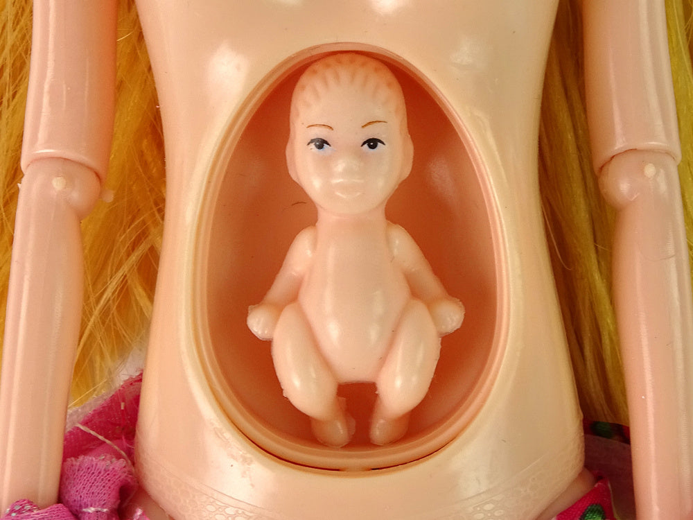 Baby Doll Pregnant Pink Dress Flowers