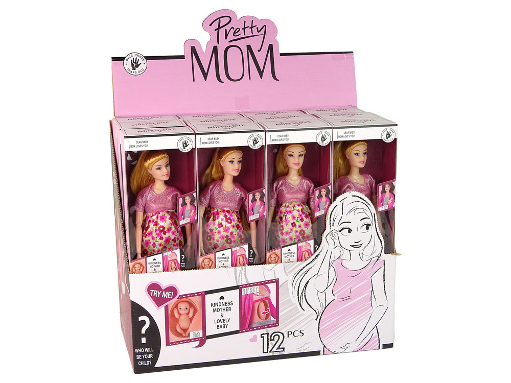 Baby Doll Pregnant Pink Dress Flowers