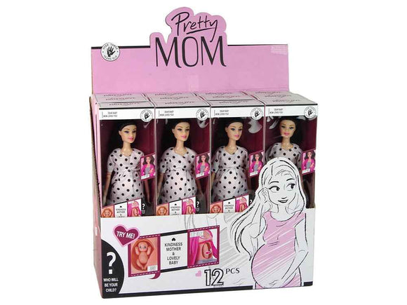 Pregnant Baby Doll In White Dress