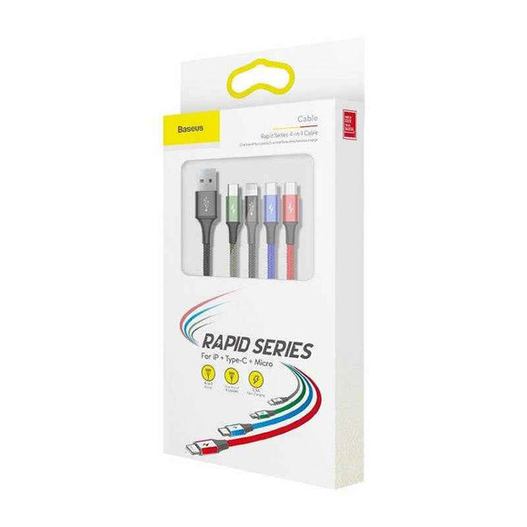Cable USB Baseus Fast 4in1 2xUSB-C / Lightning / Micro 3.5A 1.2m (black)