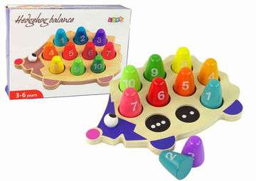 Hérisson éducatif en bois 10 pions colorés