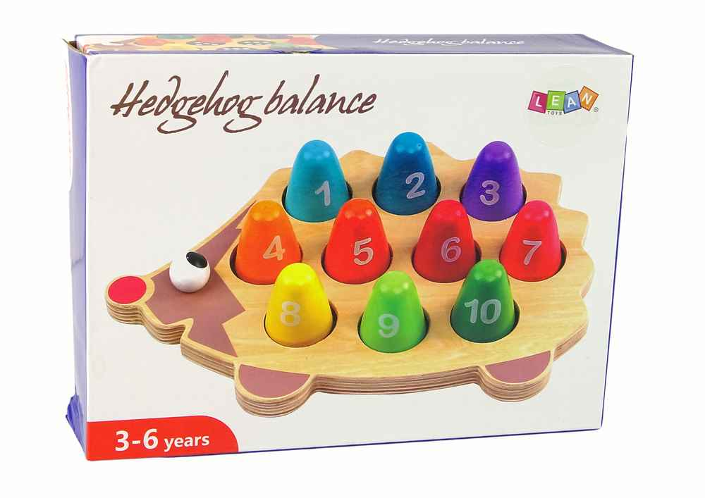 Hérisson éducatif en bois 10 pions colorés