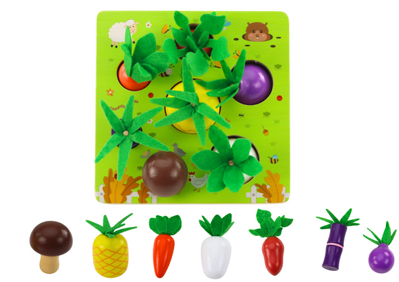 Jeu de mémoire Fruits et Légumes en bois
