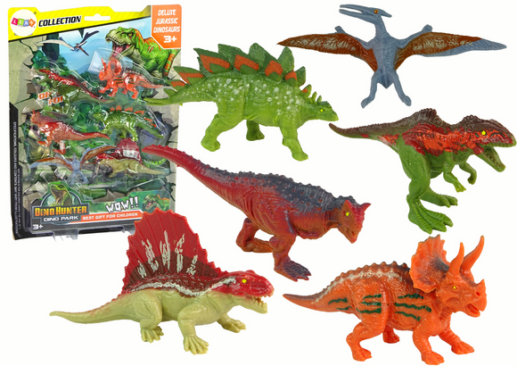 Set of Dinosaur Figurines 6 pieces Colorful
