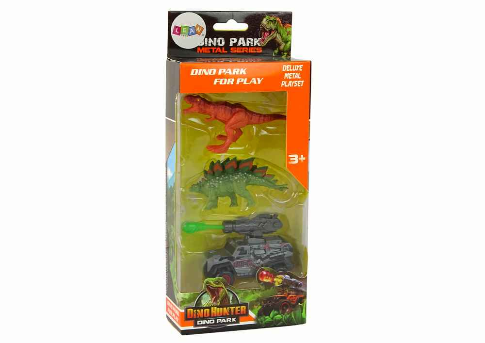 Ensemble de figurines de dinosaures, voiture-fusée verte