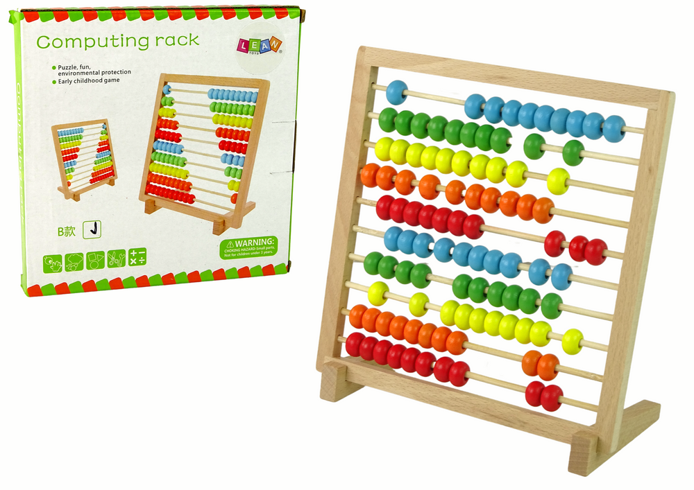 Boulier scolaire en bois avec perles colorées