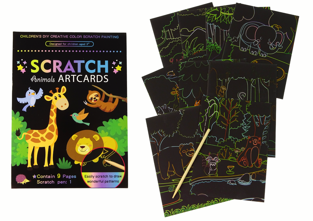 Livre de coloriage à gratter pour enfants animaux du zoo