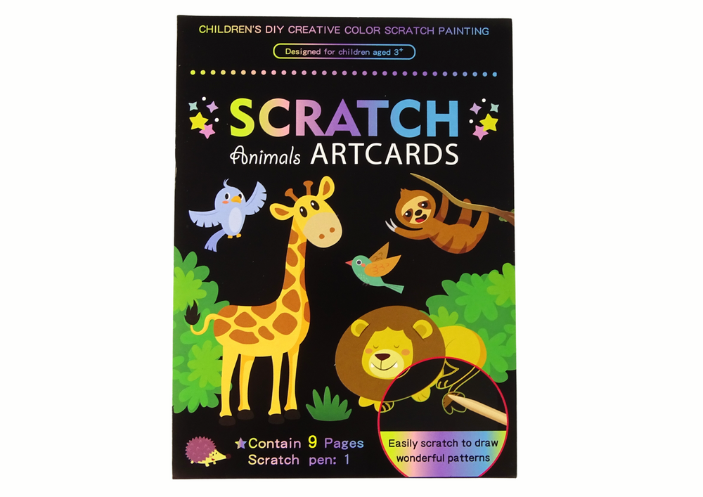 Livre de coloriage à gratter pour enfants animaux du zoo