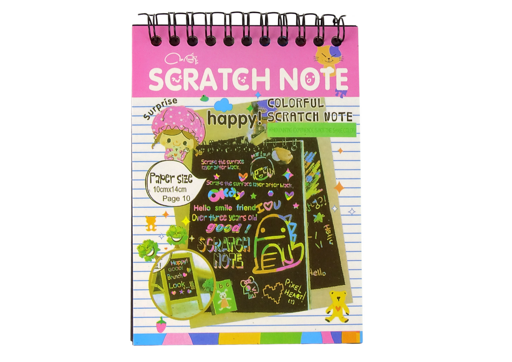 Notes à gratter pour enfants rose