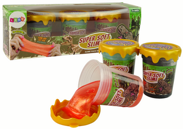 Slime pailleté dinosaures diy doux 3 couleurs