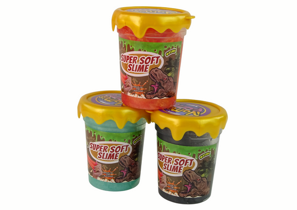 Slime pailleté dinosaures diy doux 3 couleurs