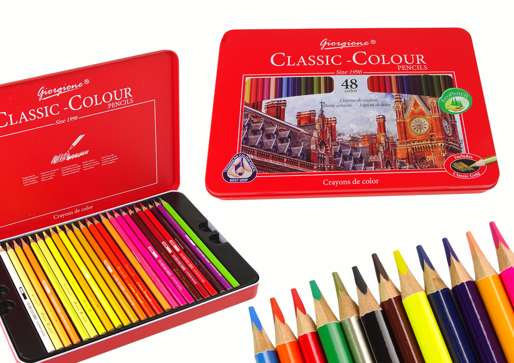 Ensemble de 48 crayons de couleur en métal