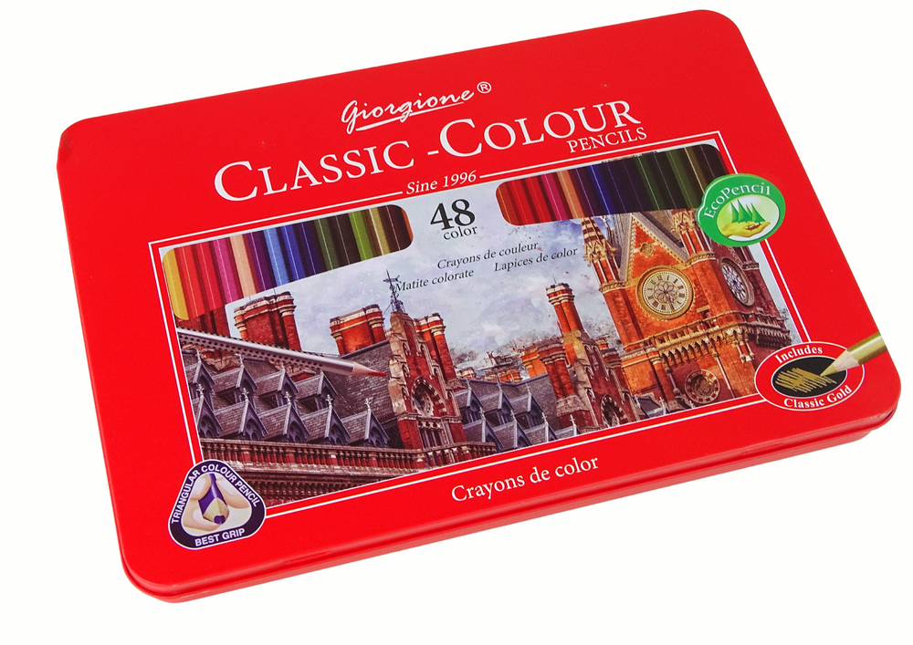 Ensemble de 48 crayons de couleur en métal