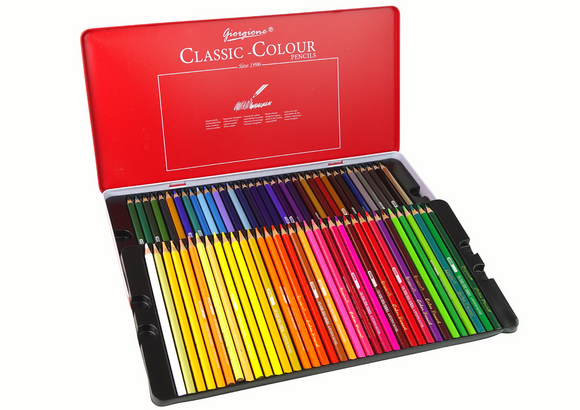 Ensemble de 72 crayons de couleur en métal