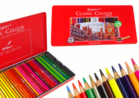 Ensemble de 72 crayons de couleur en métal