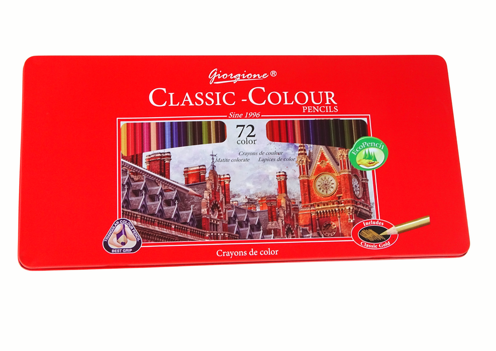 Ensemble de 72 crayons de couleur en métal