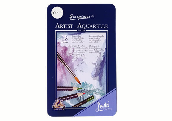 Ensemble de 12 crayons aquarelle en métal