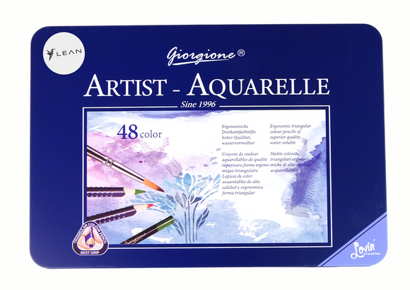 Ensemble de 48 crayons aquarelle en métal