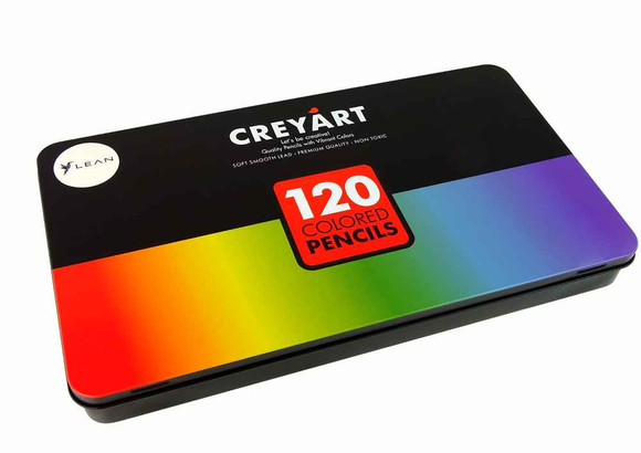 Ensemble de 120 crayons de couleur en métal