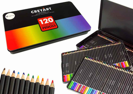 Ensemble de 120 crayons de couleur en métal