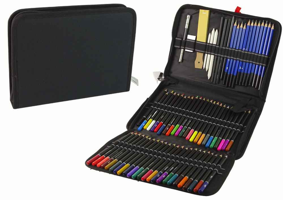 Coffret Petit Artiste Crayons dans une trousse 95 pièces.